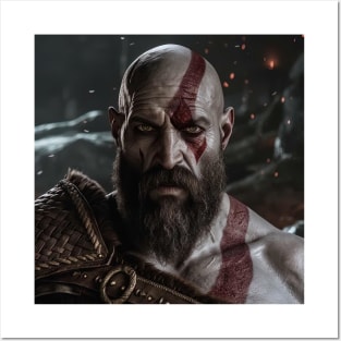 Kratos Gods of war portraid Posters and Art